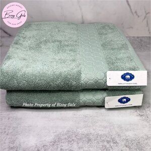 John Robshaw 2 Green Bath Towels Set
